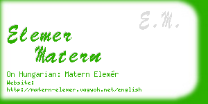 elemer matern business card