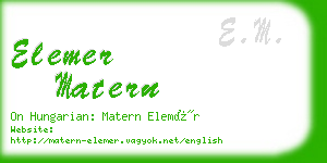 elemer matern business card